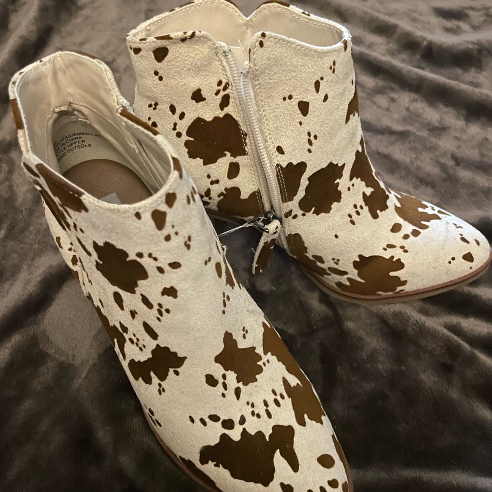 Altard state Cow Print Ankle Boots